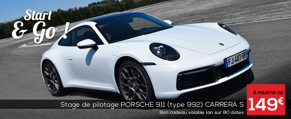 Stage de pilotage Porsche 911 Carrera S. Pilotez le dernier modèle de 911, la Porsche 992 carrera S. Un bruit unique, tout comme ses performances de sportive de très haut niveau.